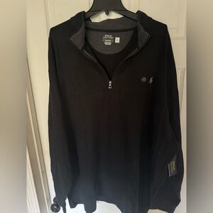New Polo Ralph Lauren Men's Big & Tall Jersey Quarter-Zip Pullover - Polo Black